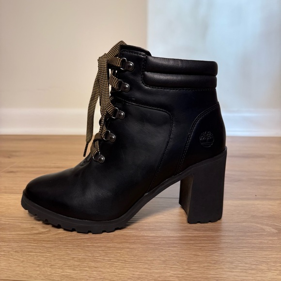 Timberland Women’s Allington 5” Hiker Heel Boot Black Leather A26AW Size 9 - Picture 2 of 10
